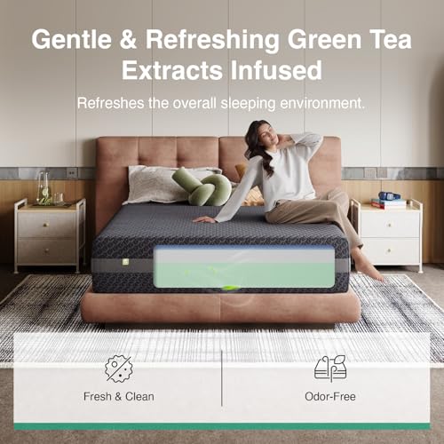 14 Inch King Size Gel Memory Foam Mattress for Body Contouring, view 6