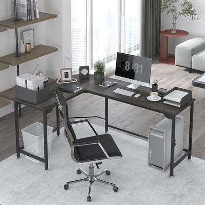 Modern L Shaped Gaming Desk 66'' Corner Computer Desk for Home Office Gaming Table Study Writing Workstation for Small Space, Easy to Assemble