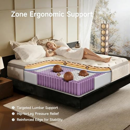 Twin Mattress, 10 Inch Hybrid Twin Mattress in a Box, view 3