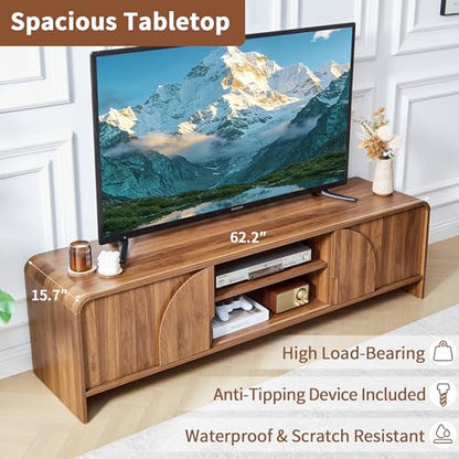 63'' Walnut TV Stand with Big Arched Handle, view 5