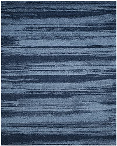 SAFAVIEH Retro Collection Area Rug - 8' x 10', Light Blue & Blue, Modern Abstract Design, Non-Shedding & Easy Care, Ideal for High Traffic Areas in Living Room, Bedroom (RET2693-6065)