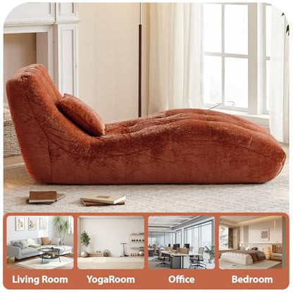 Chaise Lounge Chair with Curved Back, Modern Upholstered Recliner Sofa, view 7