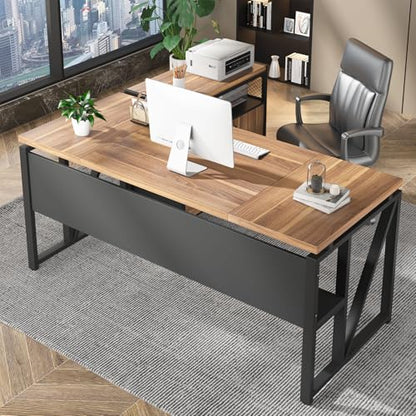 Tribesigns 63" Executive Desk with Reversible File Cabinet, view 4