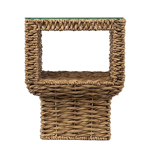 Pallston Water Hyacinth Accent Table - Bohemian Design, Natural Rattan - Fully Assembled - Ideal for Living Room, Bedroom (OC1157706)
