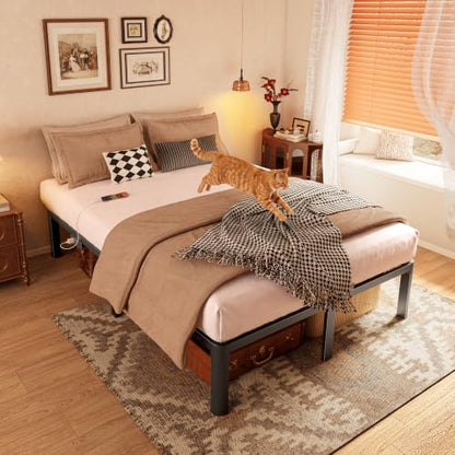 4000LBS Full Bed Frame with Charging Station, 14 inch Bedframe, view 3