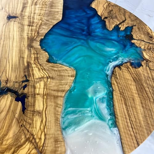 RESINHOMEFURNITURE Handcrafted Round Design Dining Table Coffee Table Living Room Table Kitchen Table Conference Table Wooden Table Console Table Patio Table (30 Inches Tall, 30 x 30 Inches)
