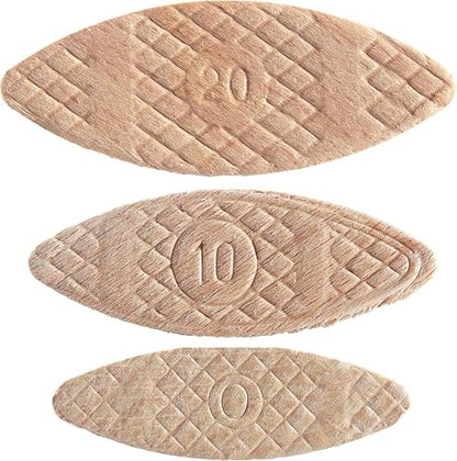100pcs Beechwood Joining Biscuits Variety Pack (No. 0, 10, 20) for Woodworking, Joinery, and Furniture Framing, BSC/MIX/100