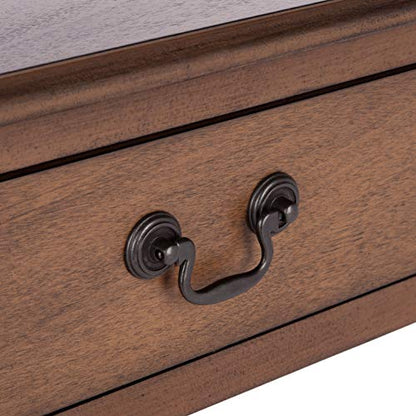SAFAVIEH Furniture - Athena 1-Drawer Accent Table - Brown - Solid Wood - Farmhouse Classic Design - Ideal for Living Room, Entryway, Home Office, 19"W x 15.8"D x 26"H (ACC5703C)