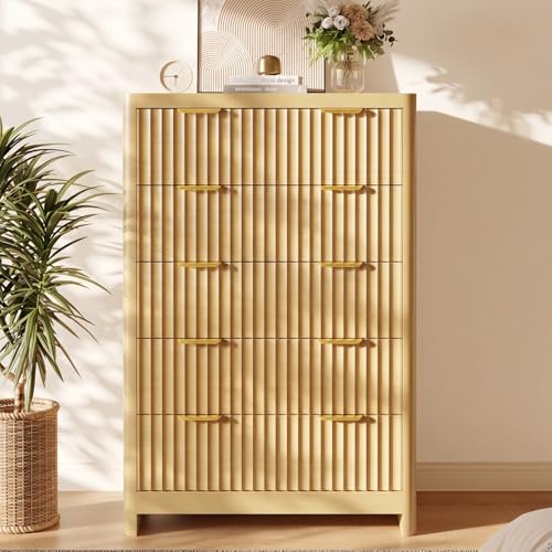Natural Oak Vertical Drawer Dresser with Round Edges, view 4