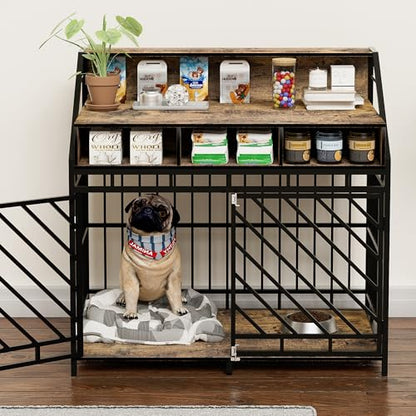Dog Crate Furniture, Wooden Dog Crate End Table, Wooden Dog Crate with Divider, view 8