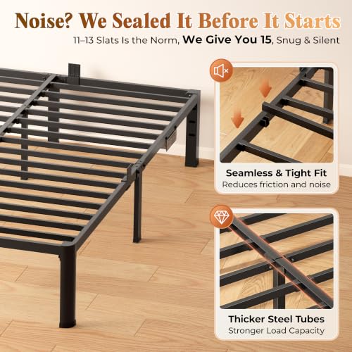 Queen Bed Frame with Charging Station, view 7