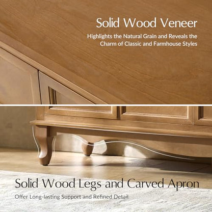 Transitional Solid Wood Sideboard with Adjustable Shelves, view 8