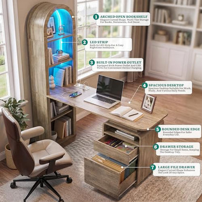 59" Computer Desk, Oak, view 8