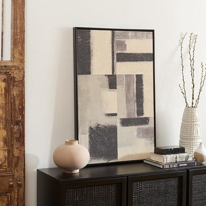 SAFAVIEH Home Collection Blurred Lines Modern Contemporary 24 x 36-inch Framed Wall Art Decor