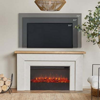 Malie 68" Landscape Electric Fireplace with Mantel for Living Room or Bedroom, view 6