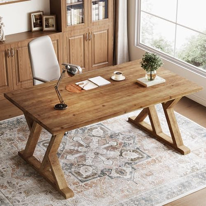 63" Solid Wood Executive Desk for Home Office, view 2