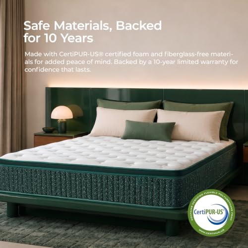 14 Inch Queen Hybrid Mattress, Cooling Gel Foam, Pocket Coils, Edge Support, view 5