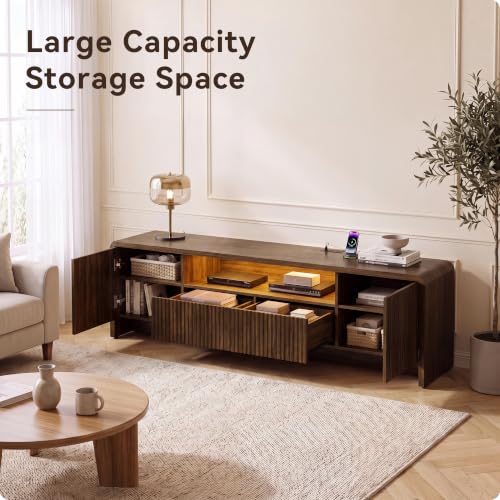 70” Fluted TV Stand for 75 Inch TV, Modern Media Console, view 7