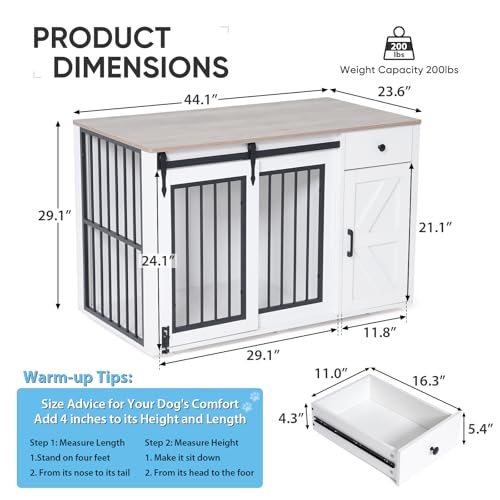 44" Dog Crate Furniture, Dog Kennel (44" Right Facing Door), view 3