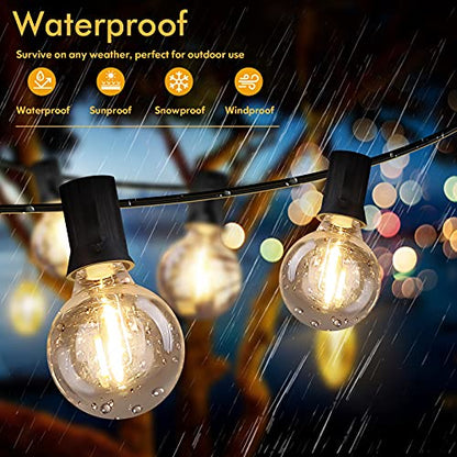 100FT LED Outdoor String Lights Patio Light with 52 Shatterproof G40 Dimmable, view 4