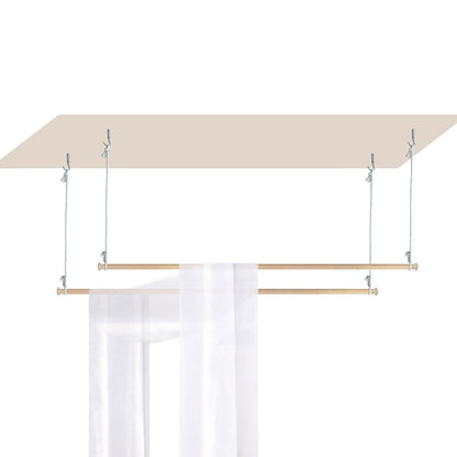 Wood Bed Canopy Frame 63 inches Bed Curtains Frame Solid Wooden Bed Poles