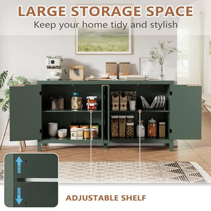 Fluted Sideboard Buffet Cabinet with Storage, view 5