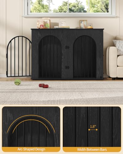 46.5'' Dog Crate Furniture,Dog Kennel Indoor for Medium/Large Dogs, view 8
