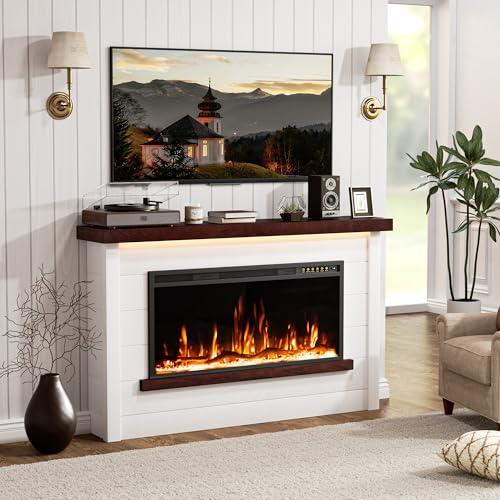 60" Electric Fireplace with Mantel, view 3