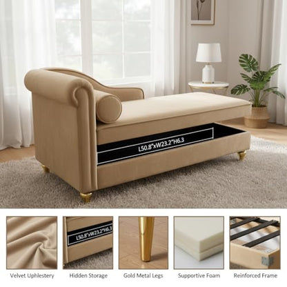 60.6" Modern Storage Chaise Lounge Indoor, view 8
