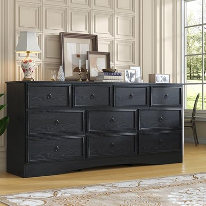 10-Drawer Dresser, Modern Wooden Storage Chest of Drawers, Dresser TV Stand, view 4