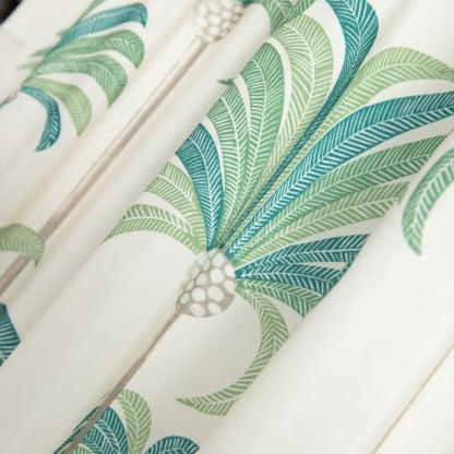 Kitchen Valances for Windows, Hood Leaves Print Linen Valance for Living Room Rod Pocket Curtain Panels 52 Inch Wide by 18 Inch Long, One Panel, Green
