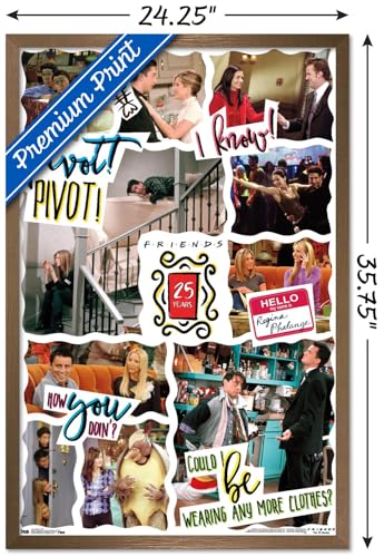 Friends - 25th Wall Poster, 22.375" x 34", Bronze Framed Version