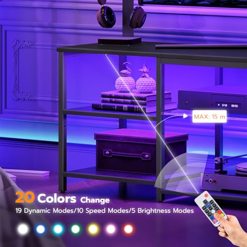 LED TV Stand for 75 Inch TVs with Charging Station, view 6