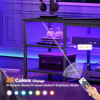 LED TV Stand for 75 Inch TVs with Charging Station, view 6