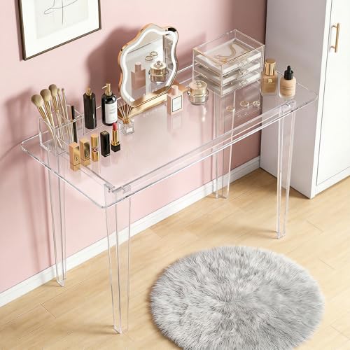 Acrylic Desk, Clear Acrylic Table, Modern Home Office Study Table, view 6
