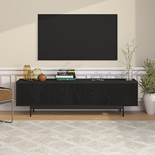Henn&Hart 70" TV Stand for TVs up to 75", Natural Black, view 3