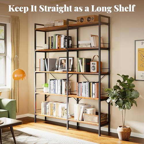 5 Tier Bookshelf, L Shaped Corner Bookshelf with 10 Open Shelves, view 5