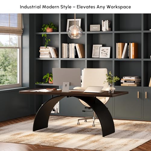 70.9" Industrial Style Desk, Office Writing Desk Walnut Desk Modern Computer Desk Home & Office Furniture
