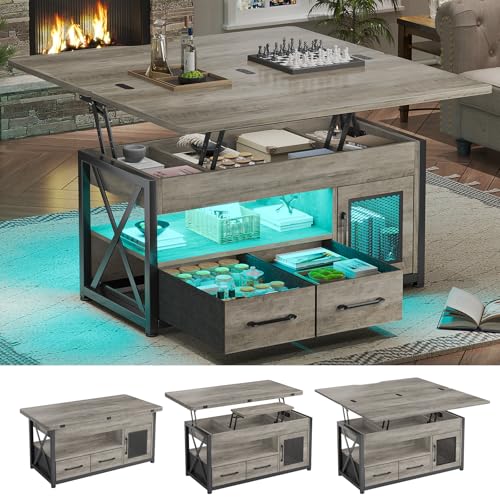 40" Lift Top Coffee Table with Storage for Living Room, 4 in 1 Table, view 2