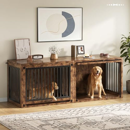 Dog Crate Furniture, 42'' Wooden Dog Kennel for Large Dogs up to 80 lb, view 7