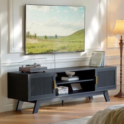 59.5" Fluted TV Stands for 65 Inch TV, Mid Century Modern, view 6