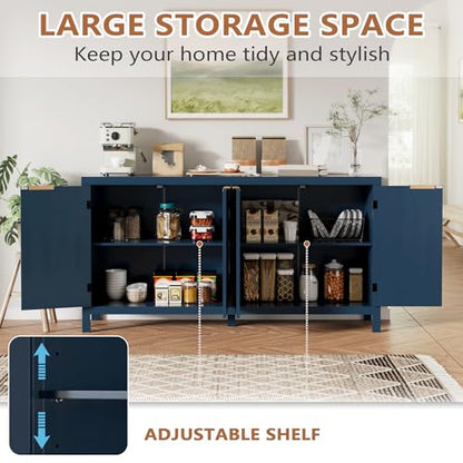 58“ Fluted Sideboard Buffet Cabinet with Storage, view 5