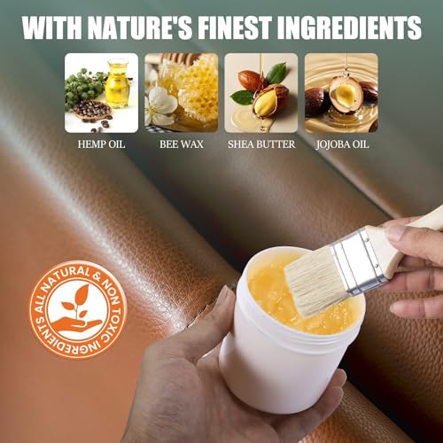 ® Leather & Furniture Repair Salve- Polisher, Leather Cleaner & Conditioner to Soften, Protect & Restore Leathercraft, Leathers Soap for Car Seat, Couch, Shoe, Purse, Boot & Saddles - 4oz