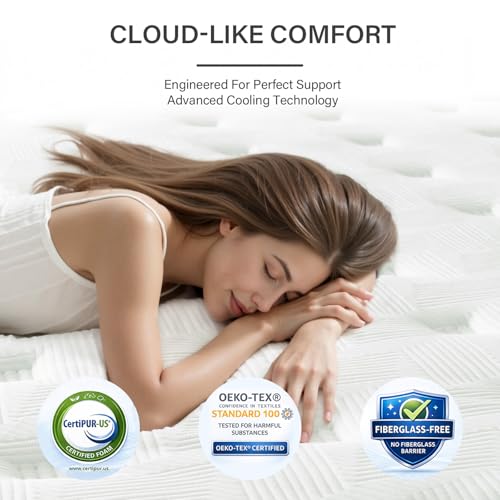 Full Size Mattress 12 Inch Hybrid Mattresses, Medium Firm, view 3