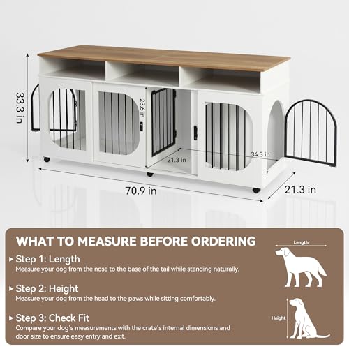 71" Double Dog Crate Furniture, view 6