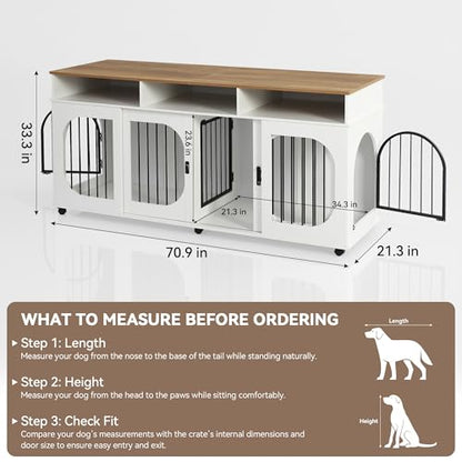 71" Double Dog Crate Furniture, view 6