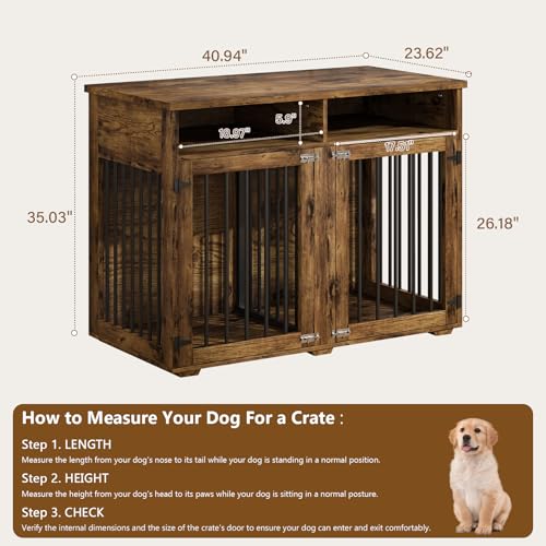 Furniture Dog Crate for Two Dogs, view 3
