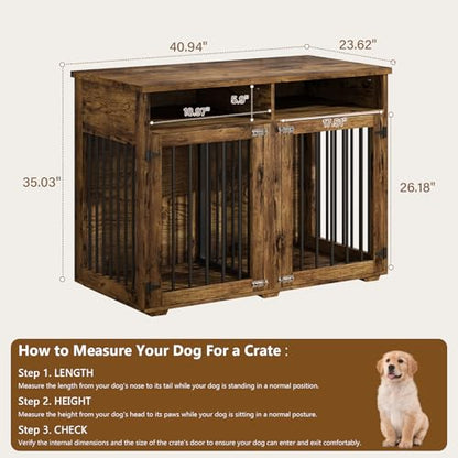 Furniture Dog Crate for Two Dogs, view 3