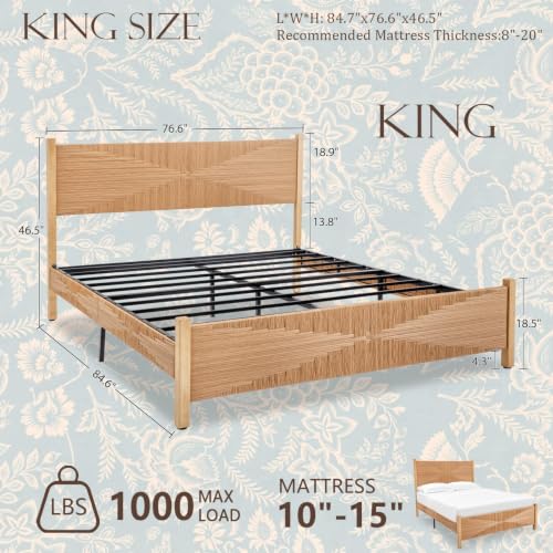 Brafab King Size Rattan Bed Frame, view 3
