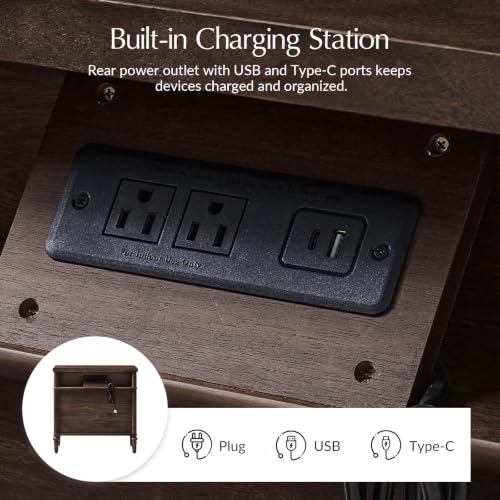 Traditional End Table with Charging Station, view 5